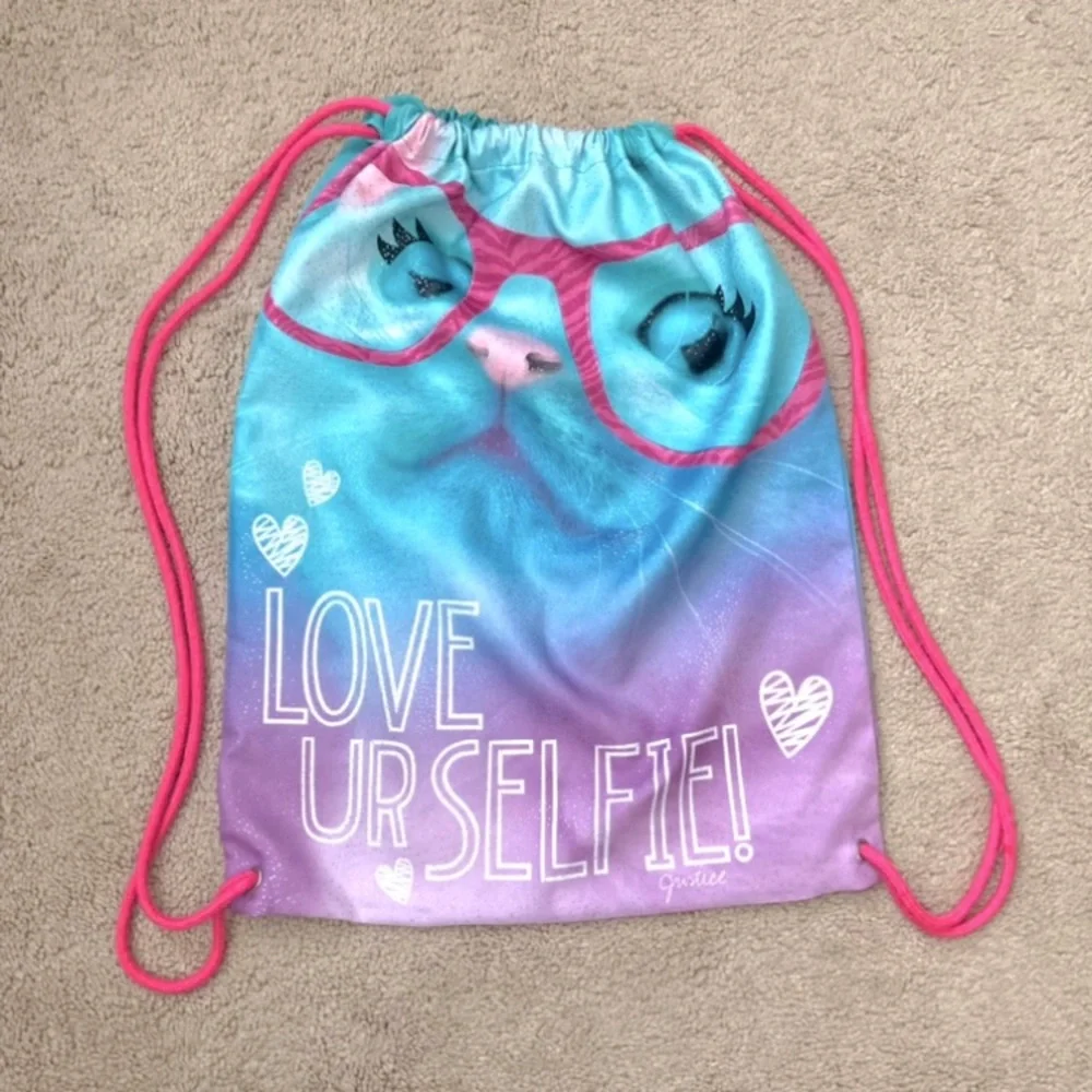 Justice Drawstring Bag LOVE UR SELFIE!